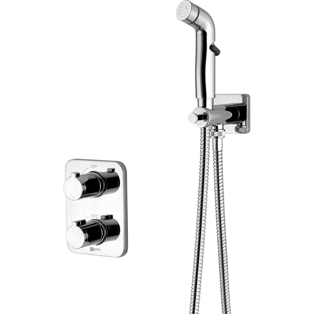 Смеситель термостатический с гигиеническим душем встраиваемый Lemark Yeti, LM7820C