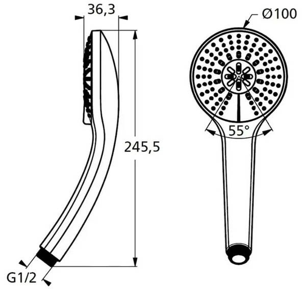 Душевая лейка Ideal Standard IdealRain 100 мм, B9403AA