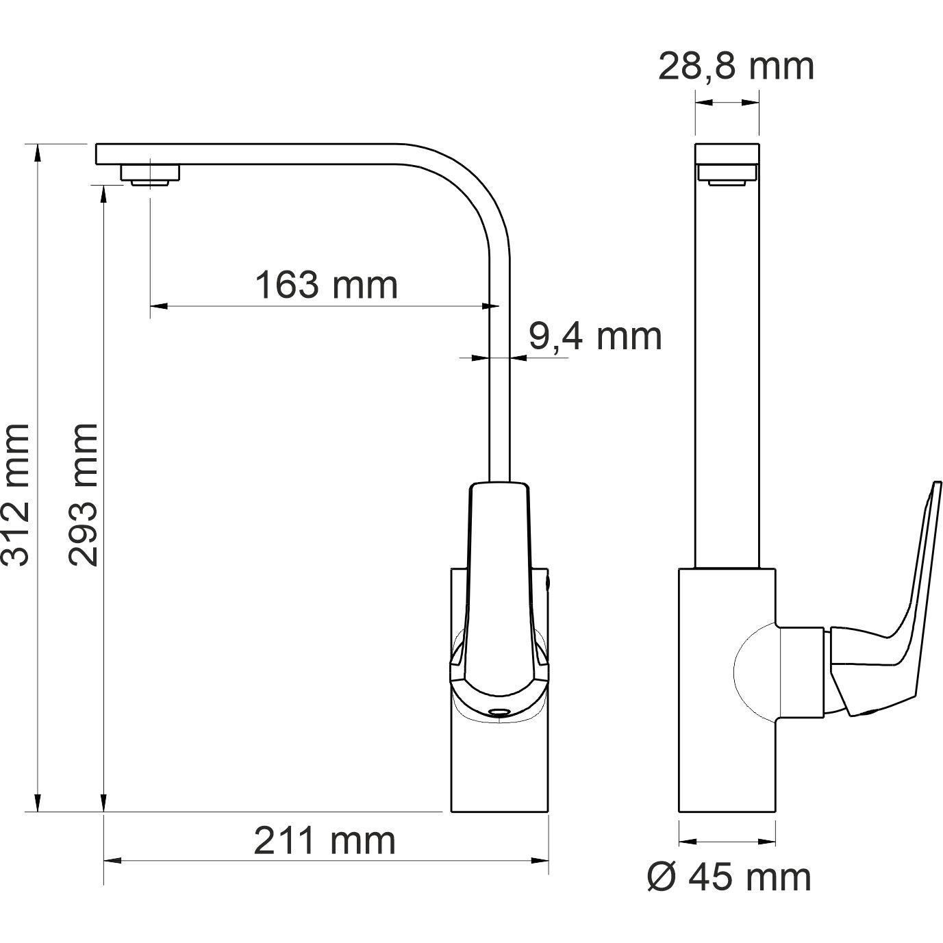 Смеситель для кухни WasserKRAFT Neime, 1907