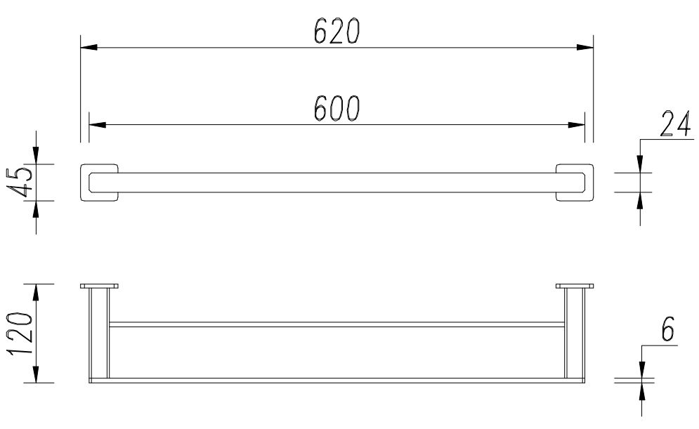 Вешалка для полотенца 62 см Omnires Nelson, NL80216GR