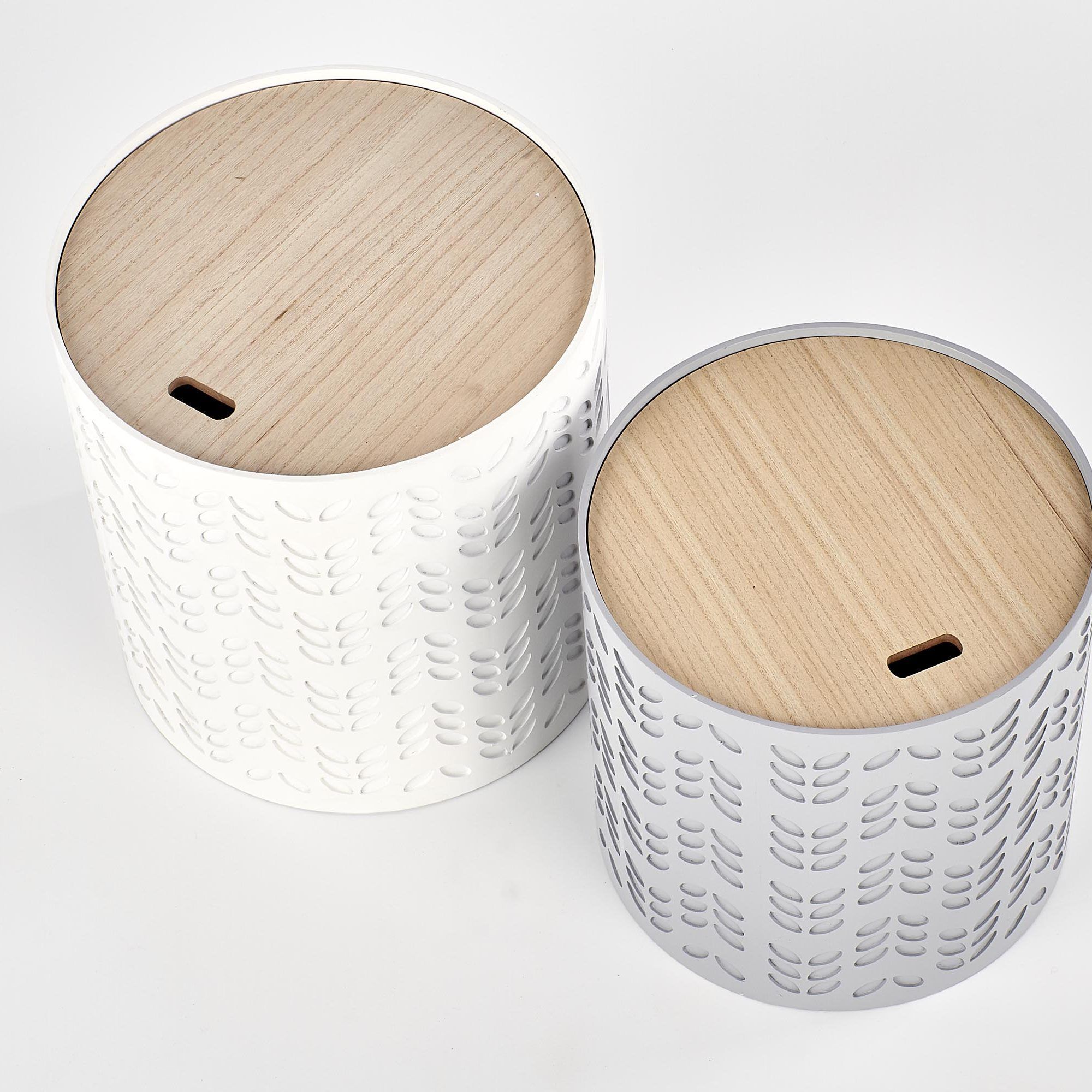 Комплект Halmar Alba (2 стола журнальных) белый матовый/серый матовый, V-CH-ALBA-LAW