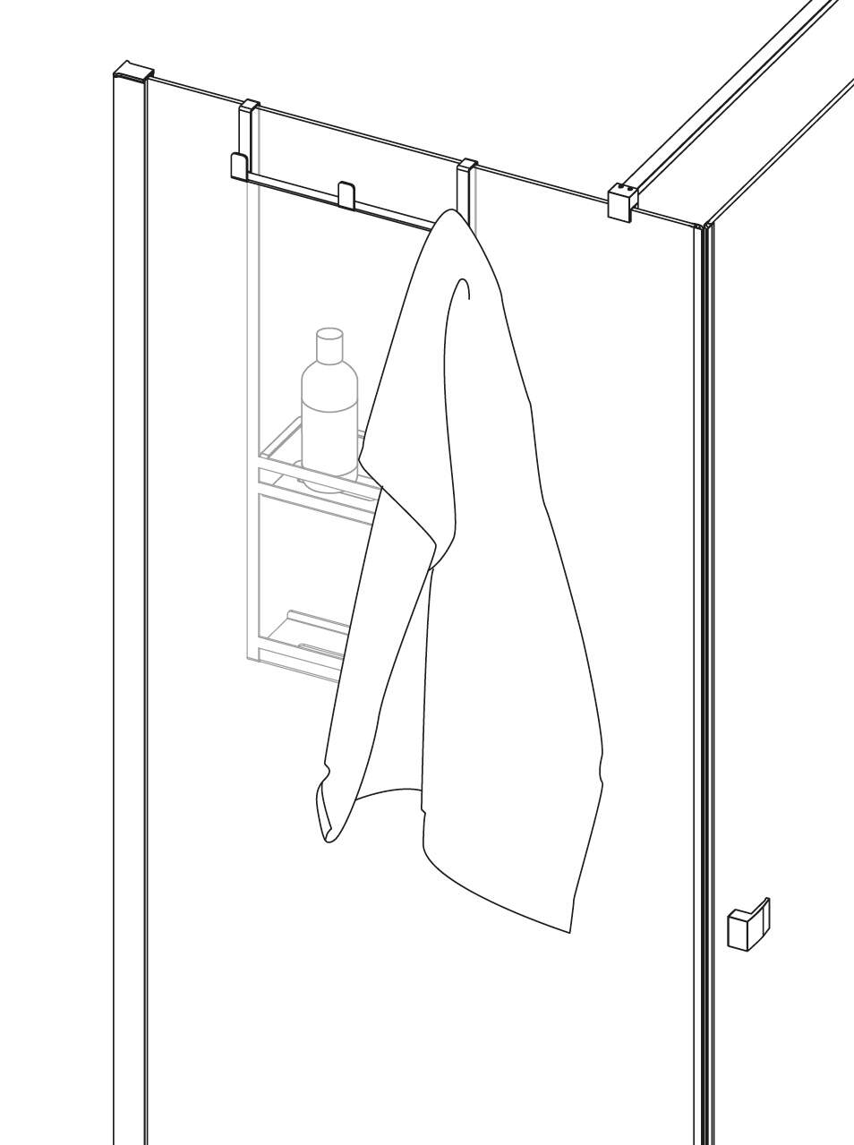 Кронштейн-держатель на душевую кабину тип А Deante Mokko Nero, ADM_N52K