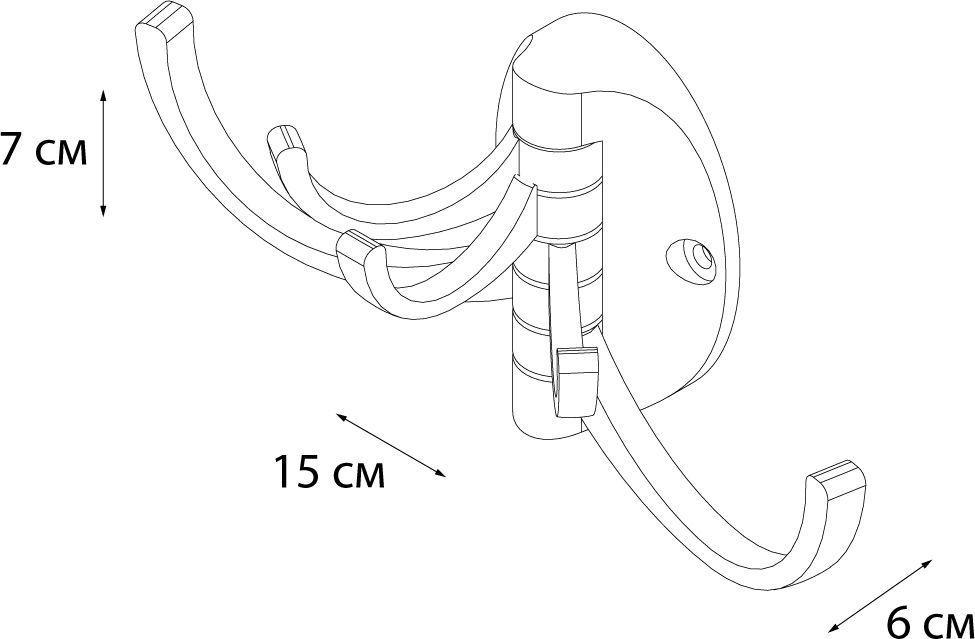 Крючок поворотный пятерной Fixsen, FX-505F