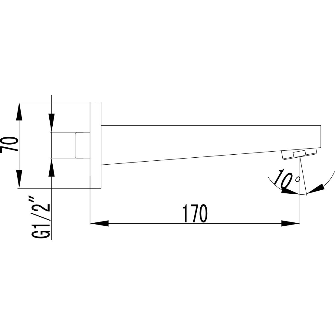 Наполнитель для ванны встраиваемый 170 мм Lemark, LM4381C