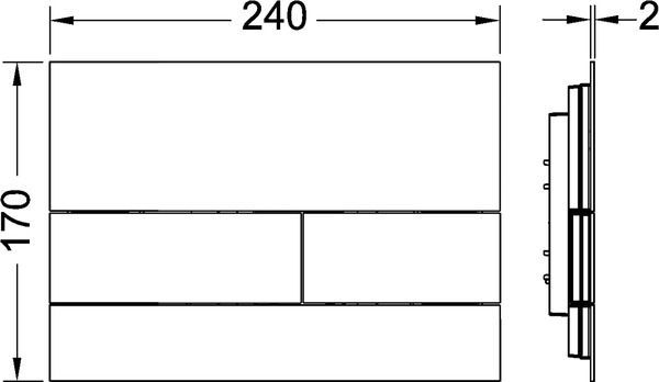 Кнопка смыва унитаза TECEsquare, сталь, белая глянцевая, 9240812