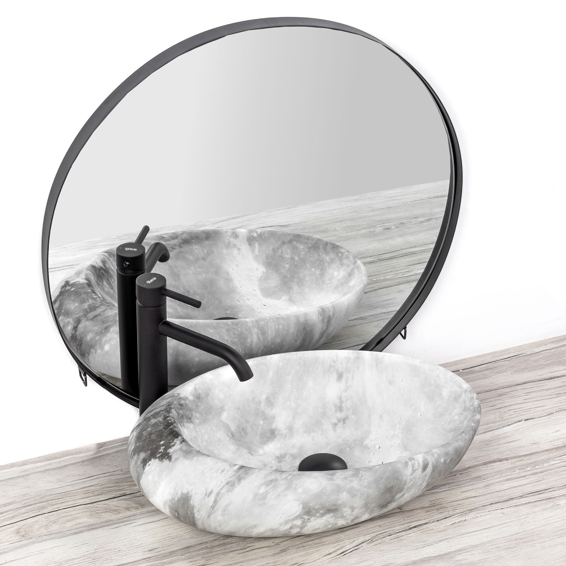 Умывальник Rea Roxy C Stone L.Grey 49x31, REA-U6651