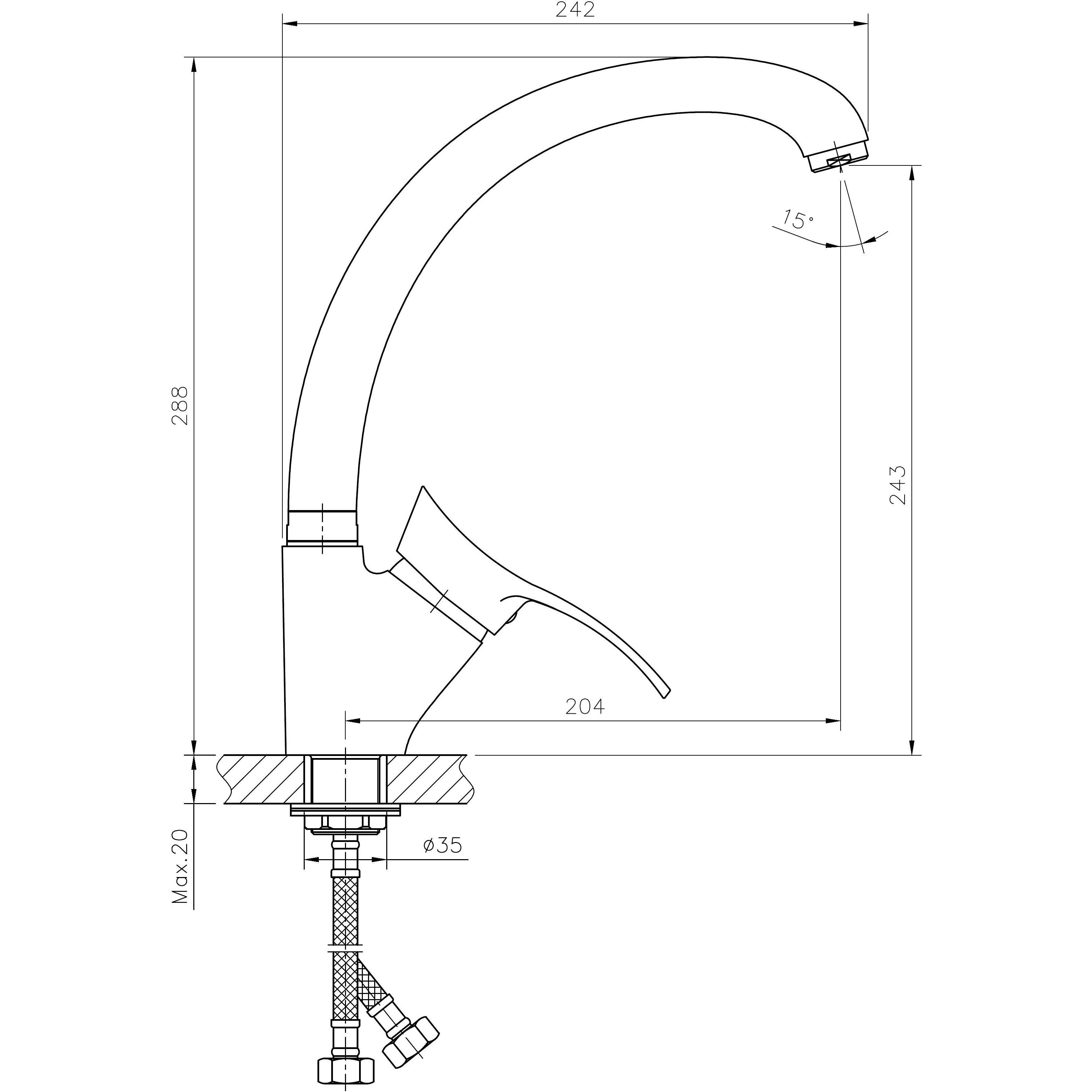 Смеситель для кухни Haiba HB4101-2