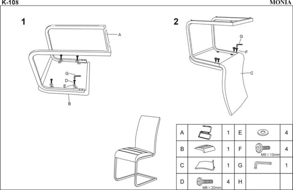 Стул кухонный Halmar K108 белый, V-CH-K/108-KR-BIALY