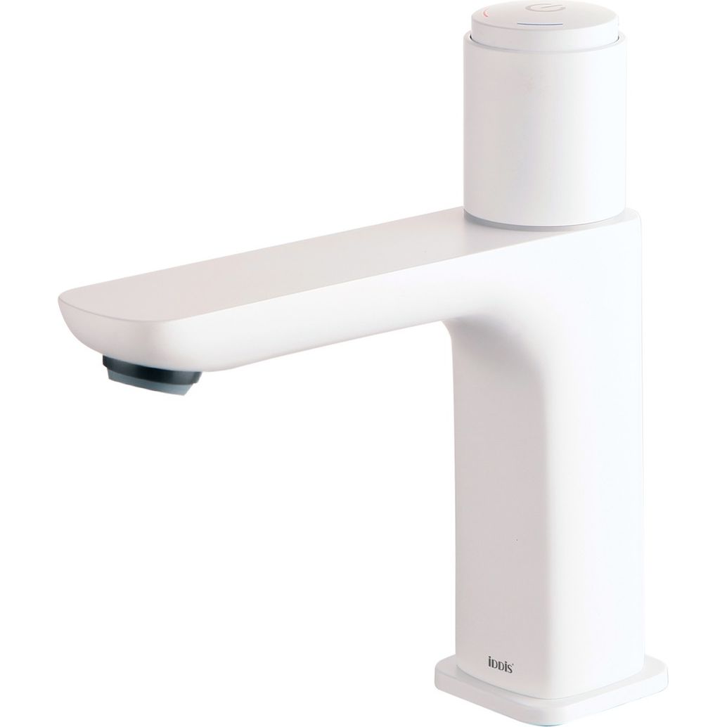 Смеситель для умывальника с управлением Push Control, белый матовый, Iddis Slide, SLIWTBTi01