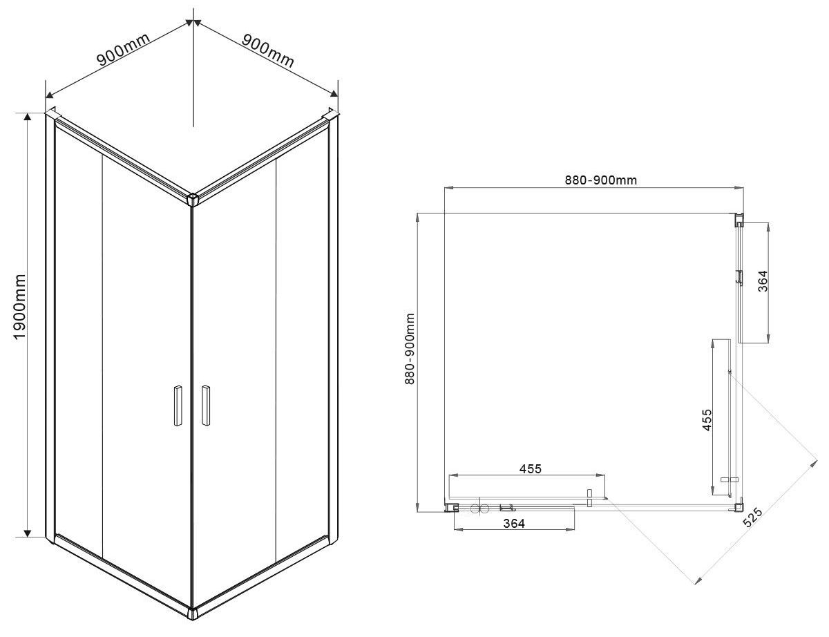 Душевой уголок Vincea Garda VSS-1G900CLB