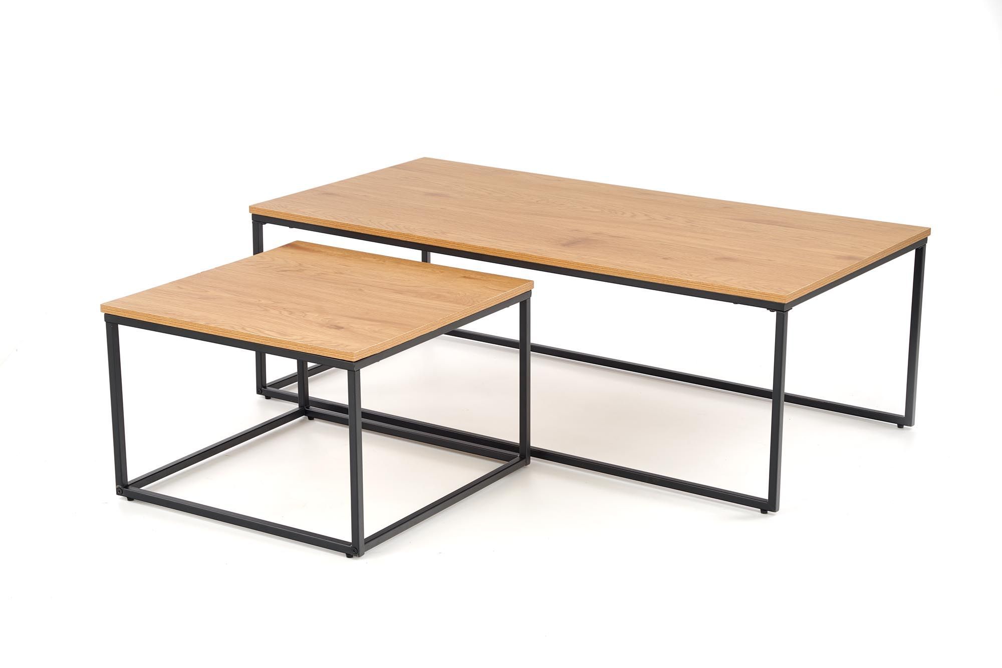 Комплект Halmar Alaska (2 стола журнальных) дуб золотой/черный, V-CH-ALASKA-LAW