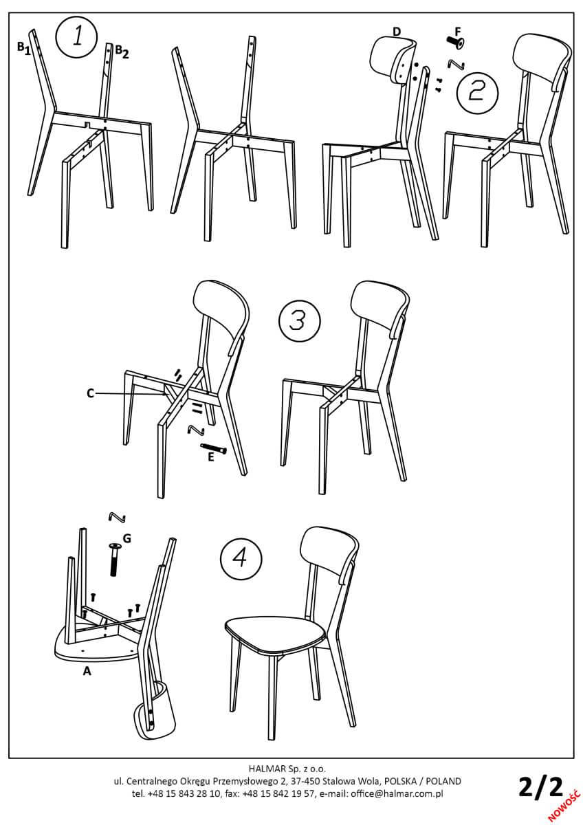 Стул кухонный Halmar Buggi белый, V-PL-N-BUGGI