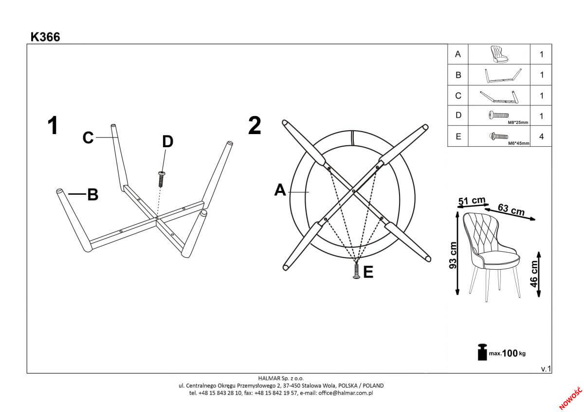 Стул кухонный Halmar K366 темно-зеленый, V-CH-K/366-KR-C.ZIELONY