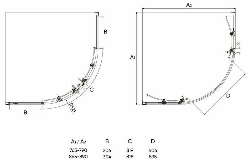 Душевой угол Veconi RV-107B
