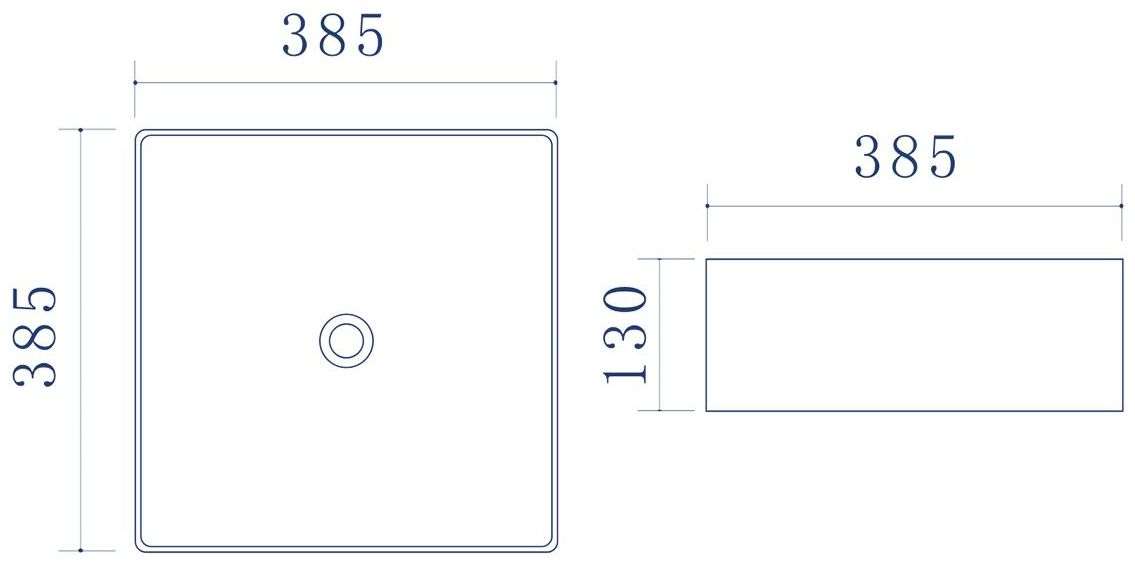 Накладной умывальник Uptrend Hestia 38.5x38.5, TR41120