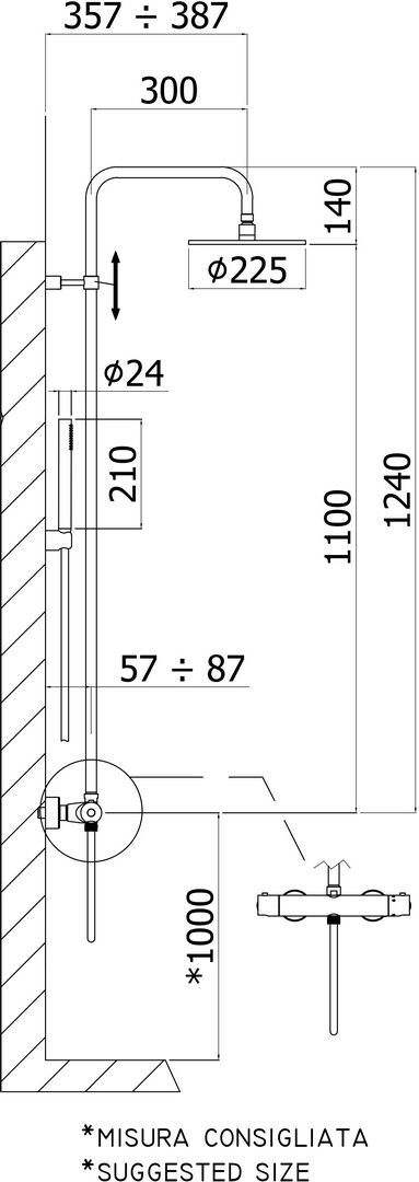 Система душевая Paffoni Light, ZCOL684LIQNO