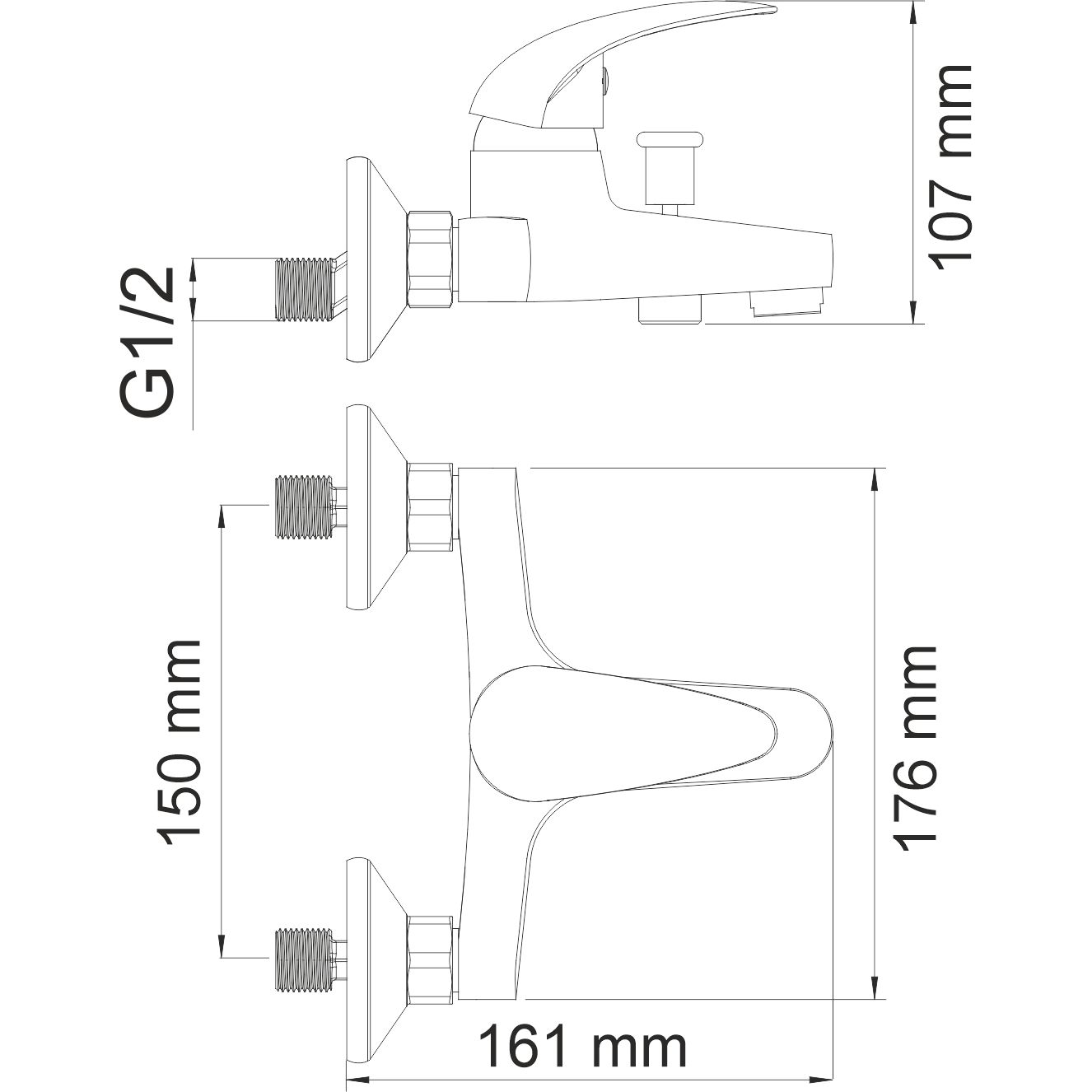 Смеситель для ванны с коротким изливом WasserKRAFT Isen, 2601