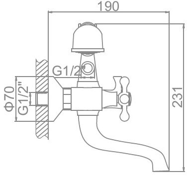 Смеситель для ванны бронза Ledeme L3119C
