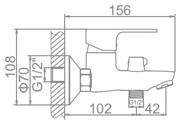 Смеситель для ванны Ledeme L3003