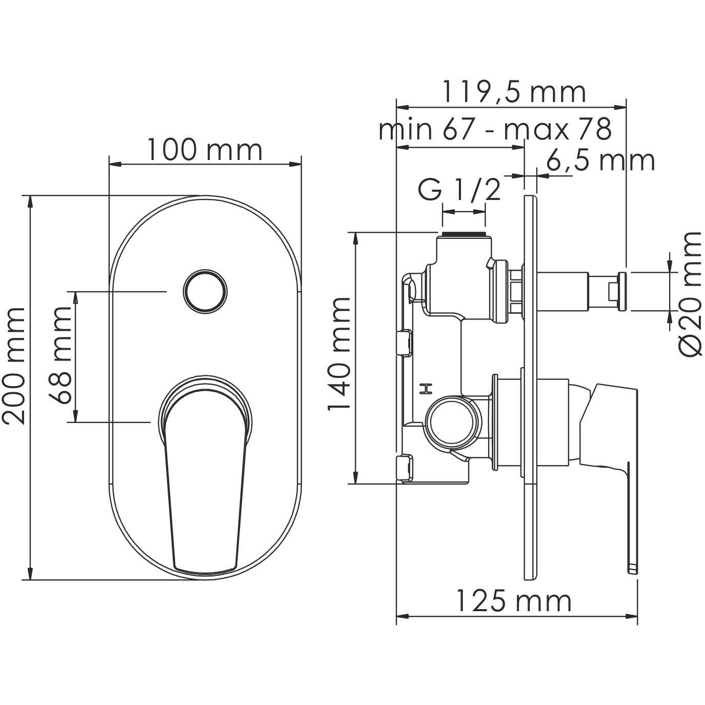 Смеситель для ванны и душа WasserKRAFT Dill, 6161