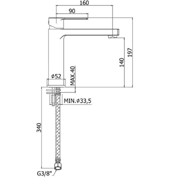 Смеситель для умывальника Paffoni Ringo черный матовый, RIN071NO