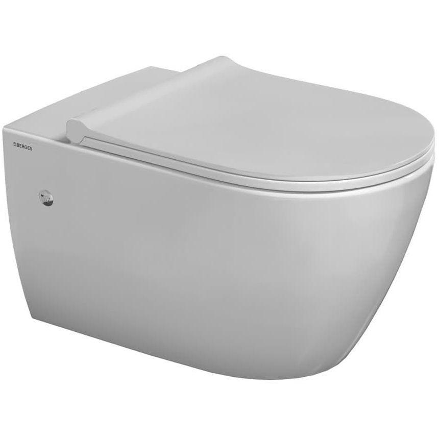 Унитаз подвесной Berges Mascon Rimless с тонким сиденьем, 082128