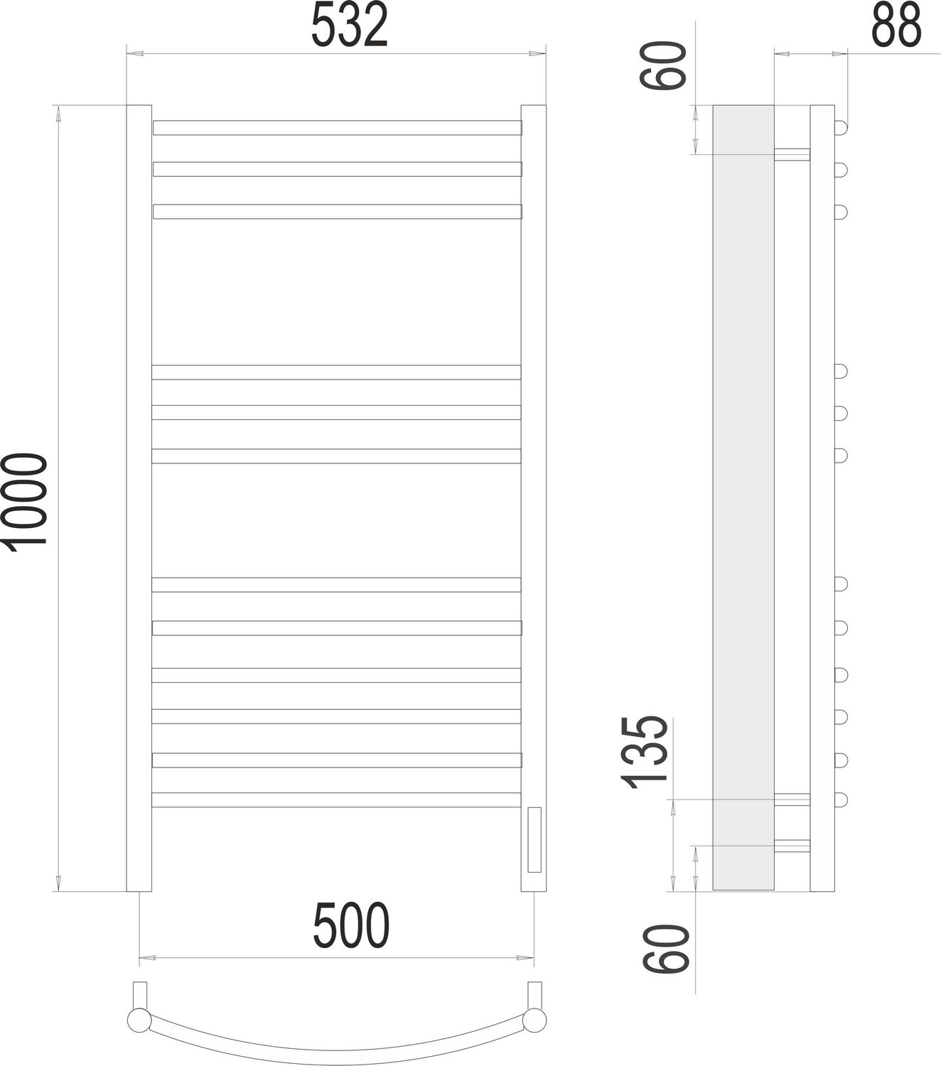Электрический полотенцесушитель Terminus Классик П12 50x100