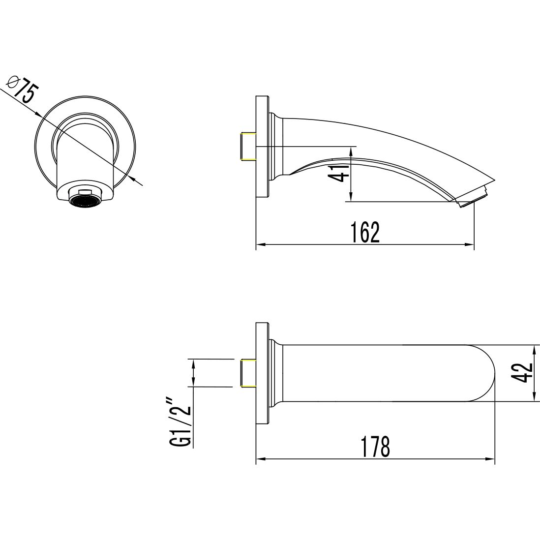 Наполнитель для ванны встраиваемый 162 мм Lemark, LM7881C