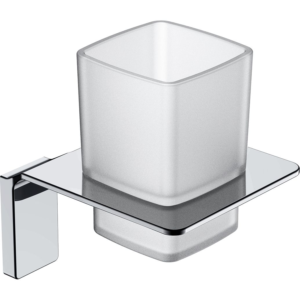 Подстаканник одинарный, матовое стекло, сплав металлов хром, Iddis Slide, SLISCG1i45