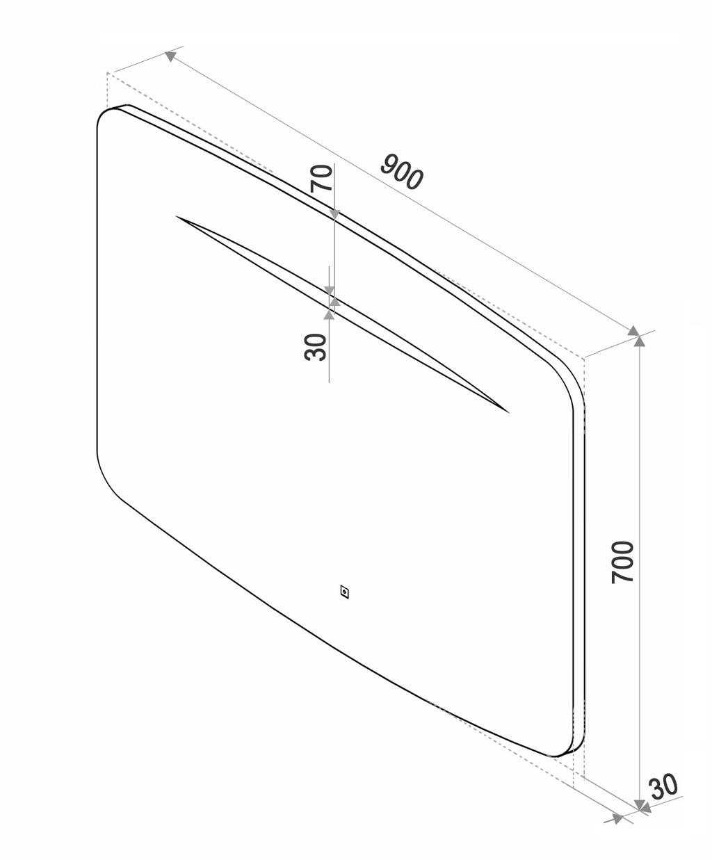 Зеркало Континент Rapid LED 90x70