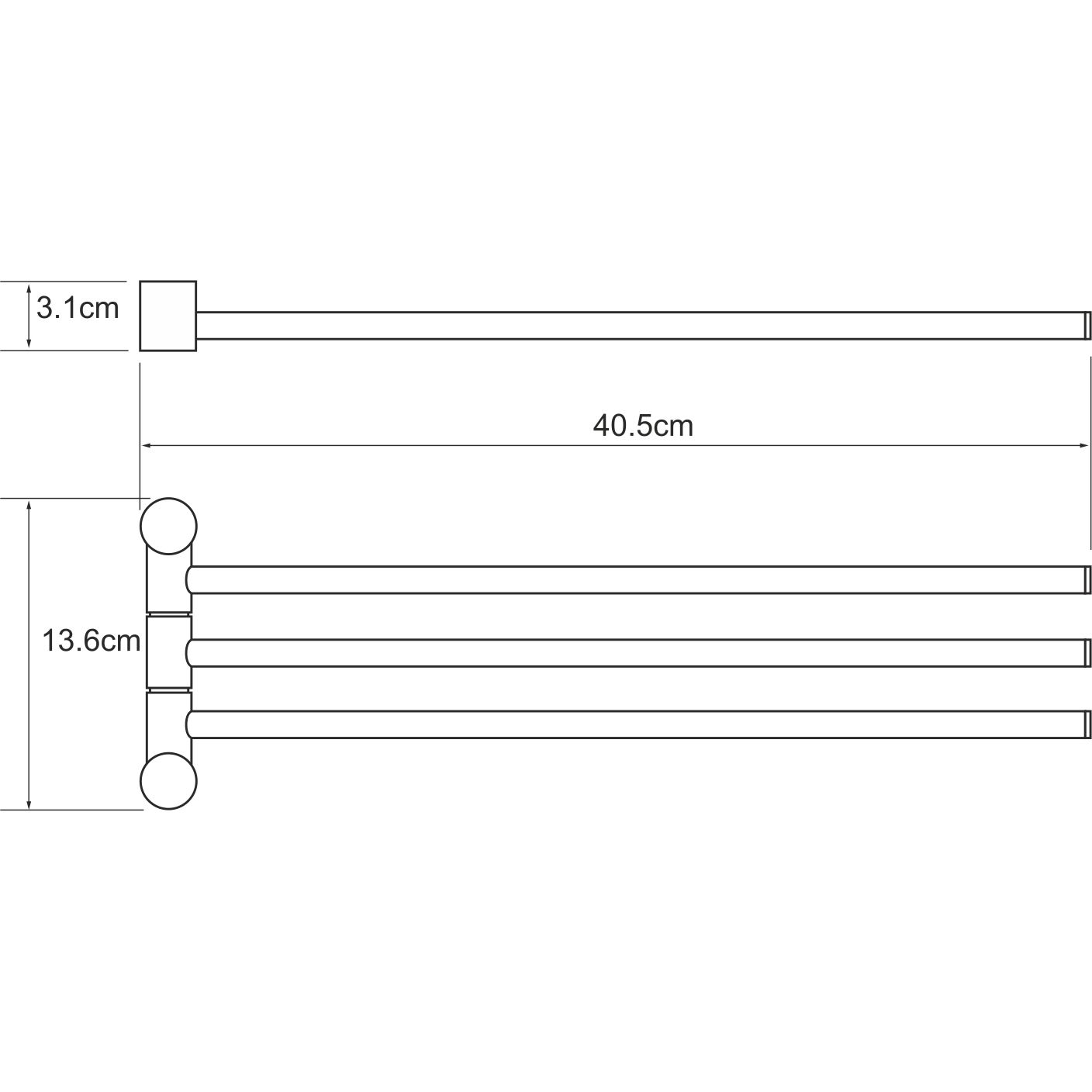Держатель полотенец тройной WasserKRAFT Isar, K-1633