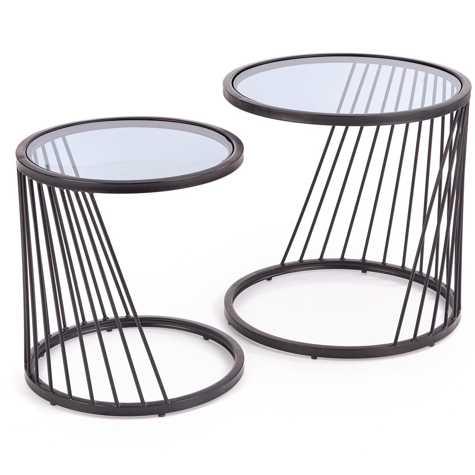 Комплект Halmar Antilla (2 стола журнальных) дымчатый/черный, V-CH-ANTILLA-LAW