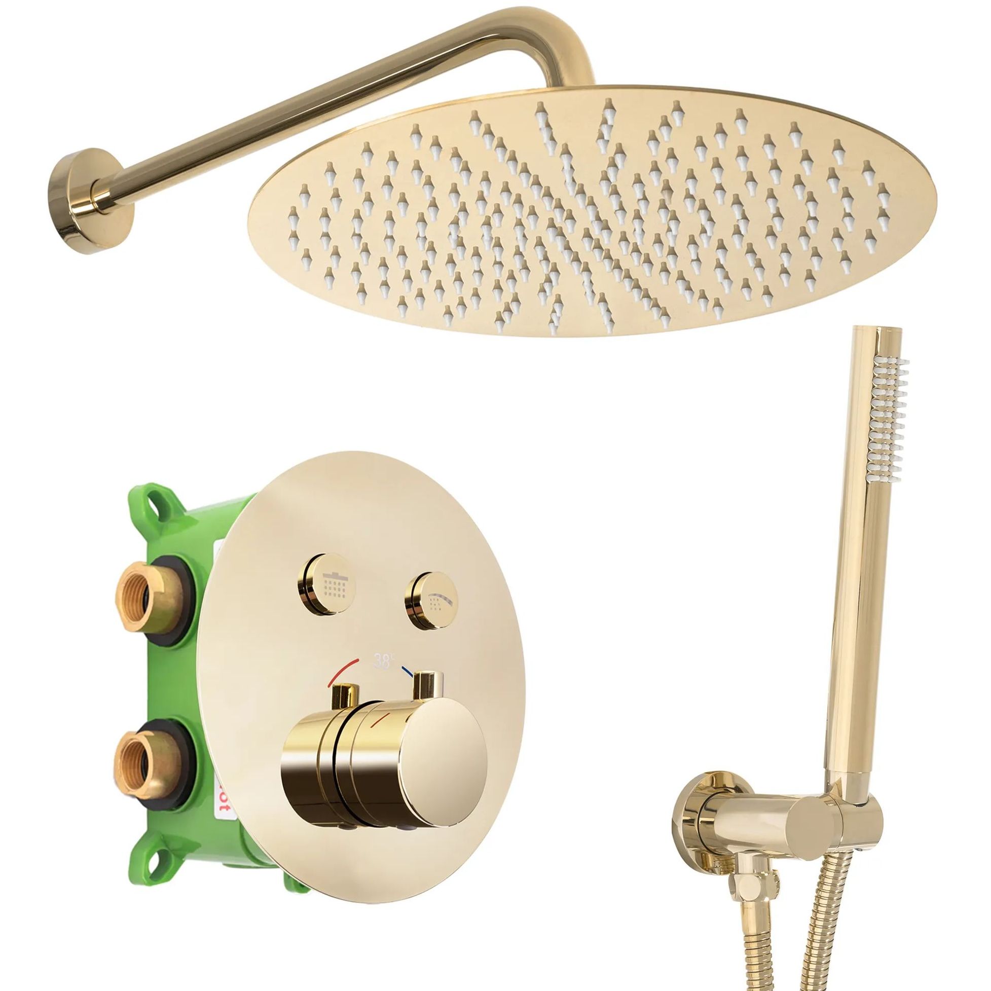 Душевая система Rea Lungo Miler Termostat Gold, REA-P6714