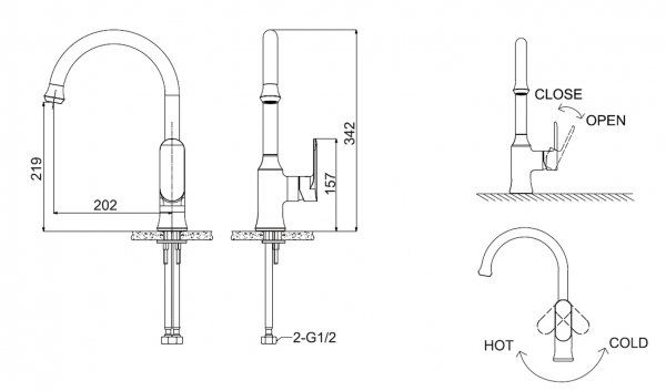 Смеситель для кухни Bravat Opal F7125183CP