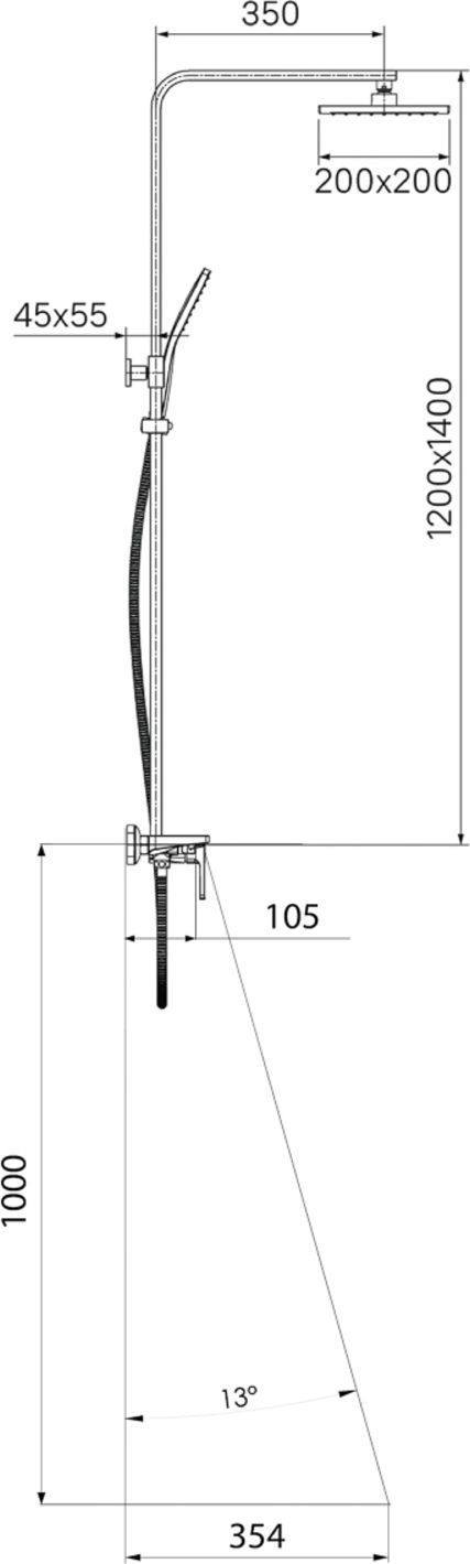 Смеситель с верхним душем, Iddis Bild, BILSB1Fi06