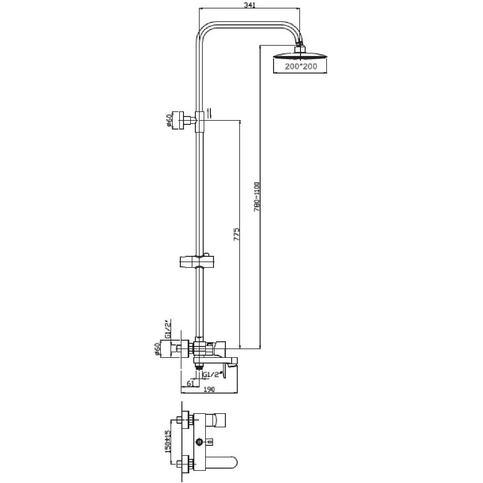 Душевая система Haiba HB2401
