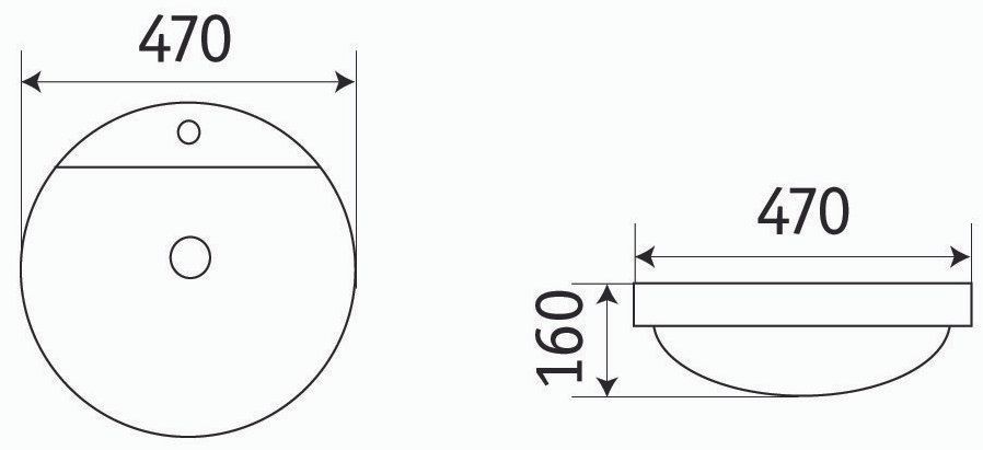 Раковина для ванной Ceramalux 46x46, 7067А