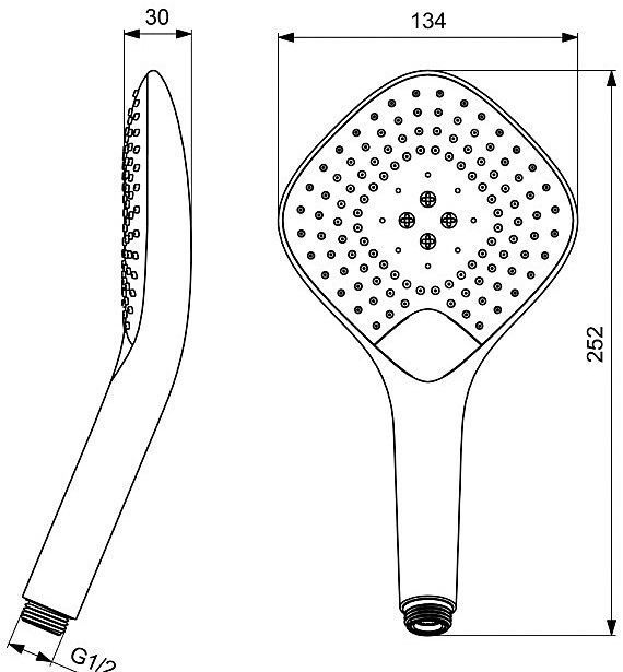 Душевая лейка Ideal Standard IdealRain Evo Diamond XL3 125 мм, B1760AA