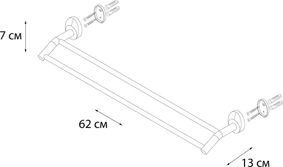 Полотенцедержатель трубчатый 2-ой Fixsen Europa, FX-21802