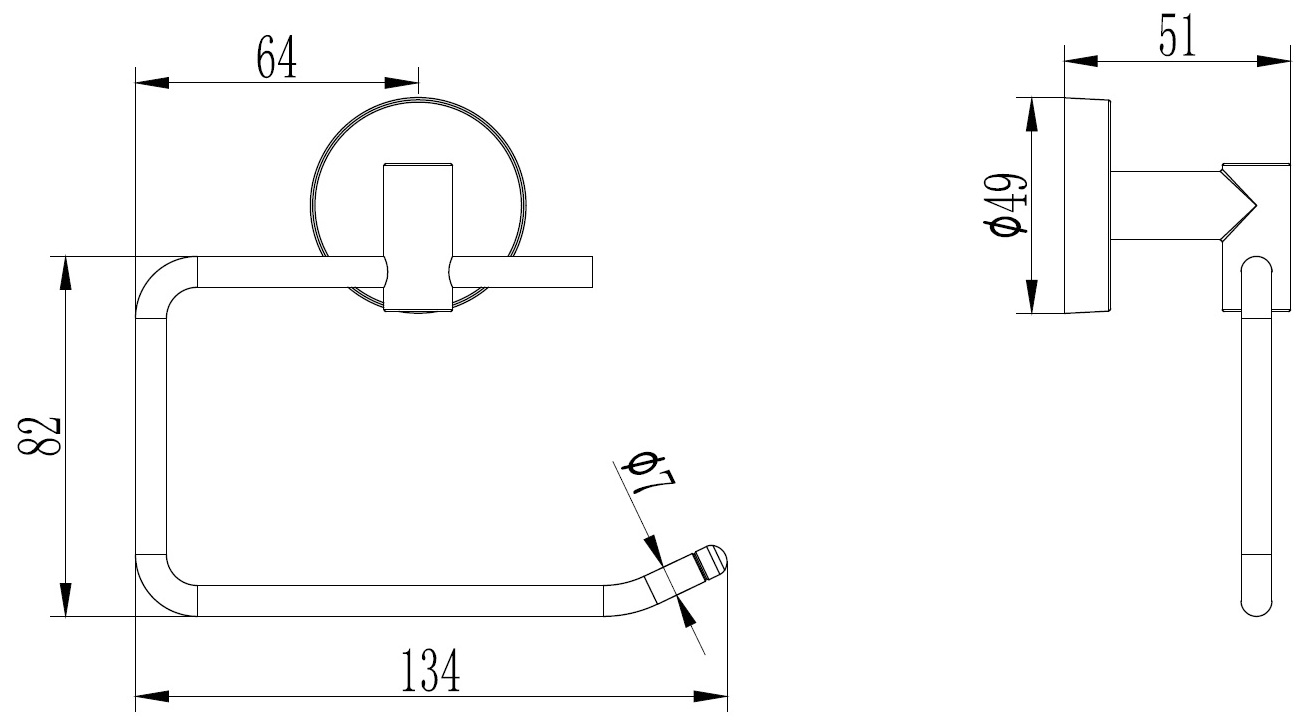 Держатель туалетной бумаги без крышки Ledeme L1703-3