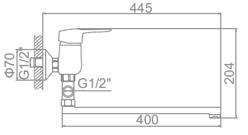 Смеситель для ванны Ledeme L2104