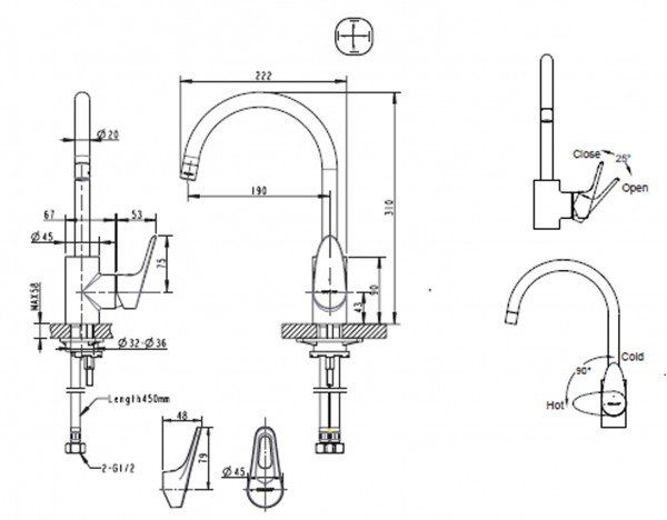 Смеситель для кухни Bravat Drop-D F748162C