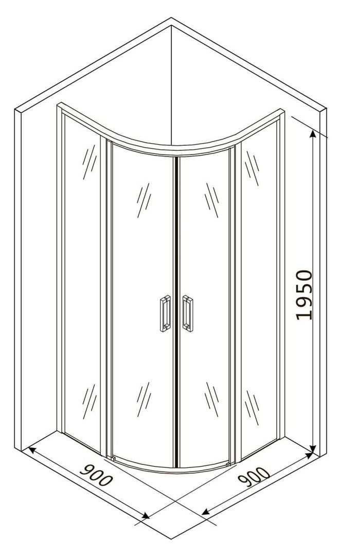 Душевой уголок Roxen Doha 90x90, 55080-90