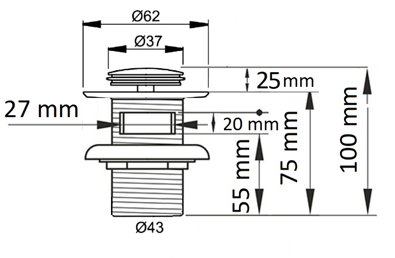 Донный клапан CeramaLux, RD013
