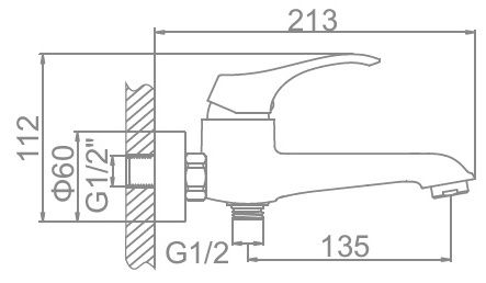 Смеситель для ванны Ledeme L3242