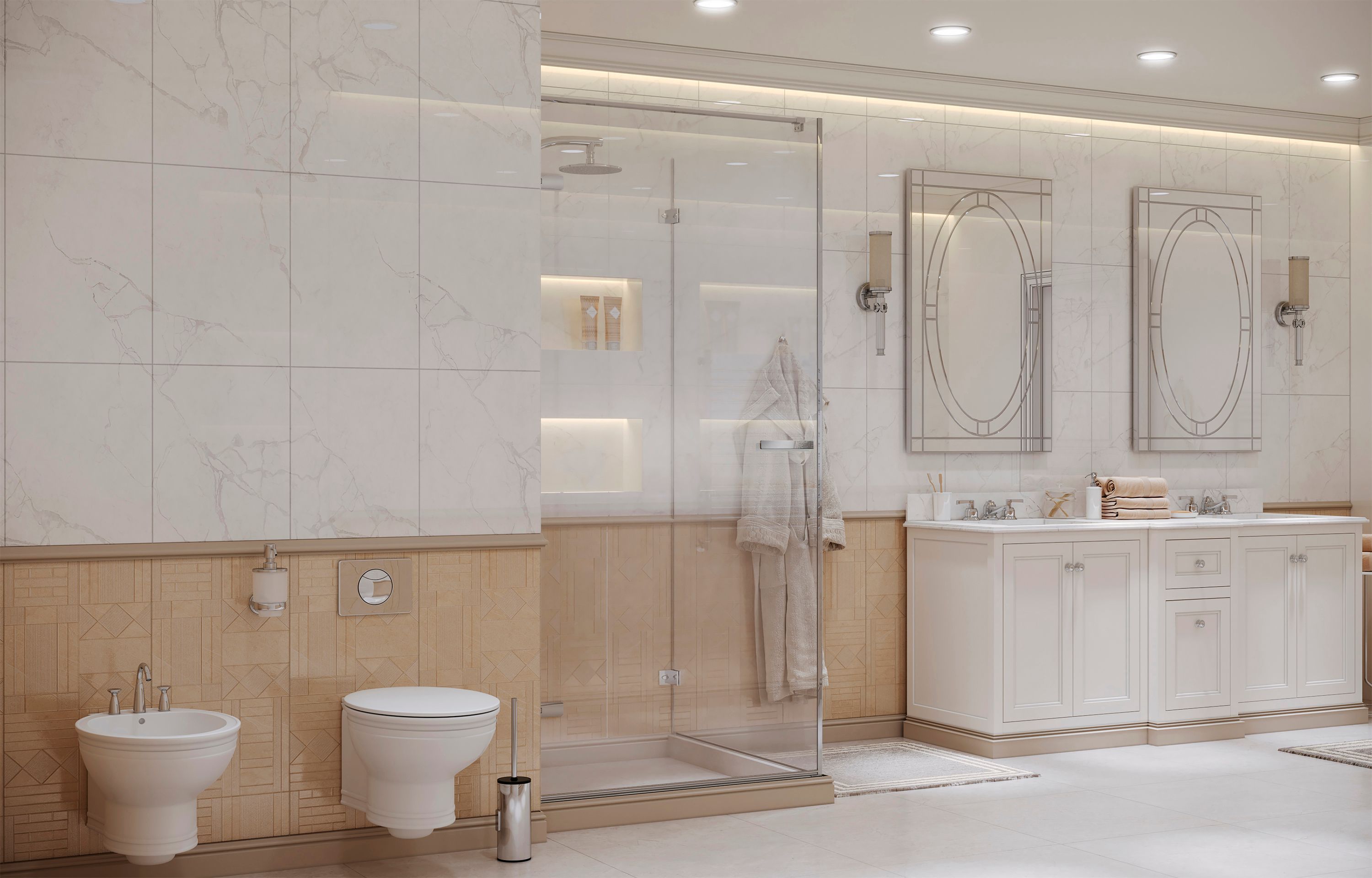 Квадратное душевое ограждение Ambassadro Amber 10011102L