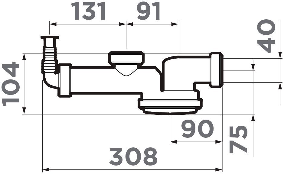 Сверхплоский сифон Omoikiri S-01, 4996119