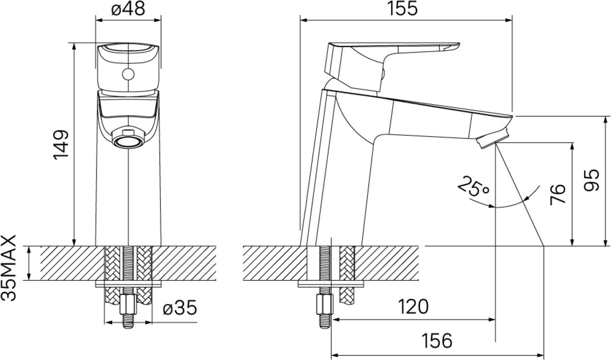 Смеситель для умывальника, Iddis Vibe, VIBSB00i01