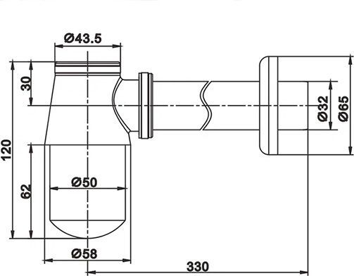 Сифон-стакан для раковины Rose, RS21
