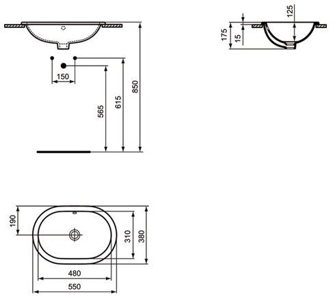 Умывальник Ideal Standard Connect 55x38, E504701